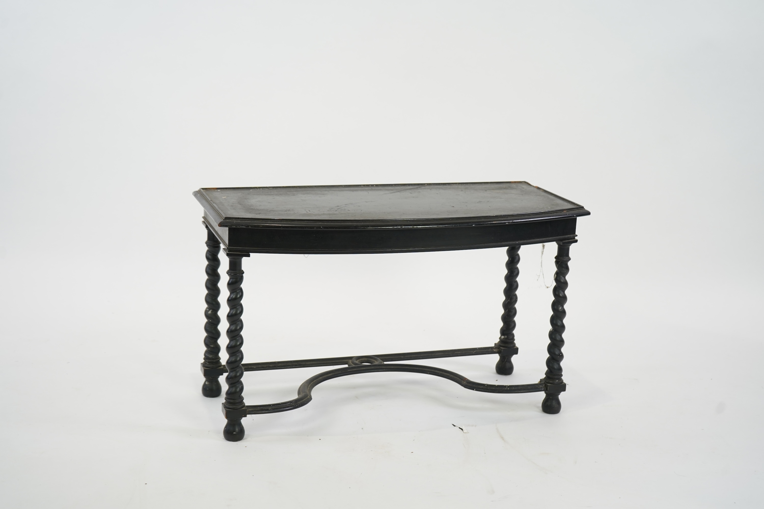 An early 20th century ivory mounted coromandel three drawer bowfront chest, stamped Callow of Mount Street, London